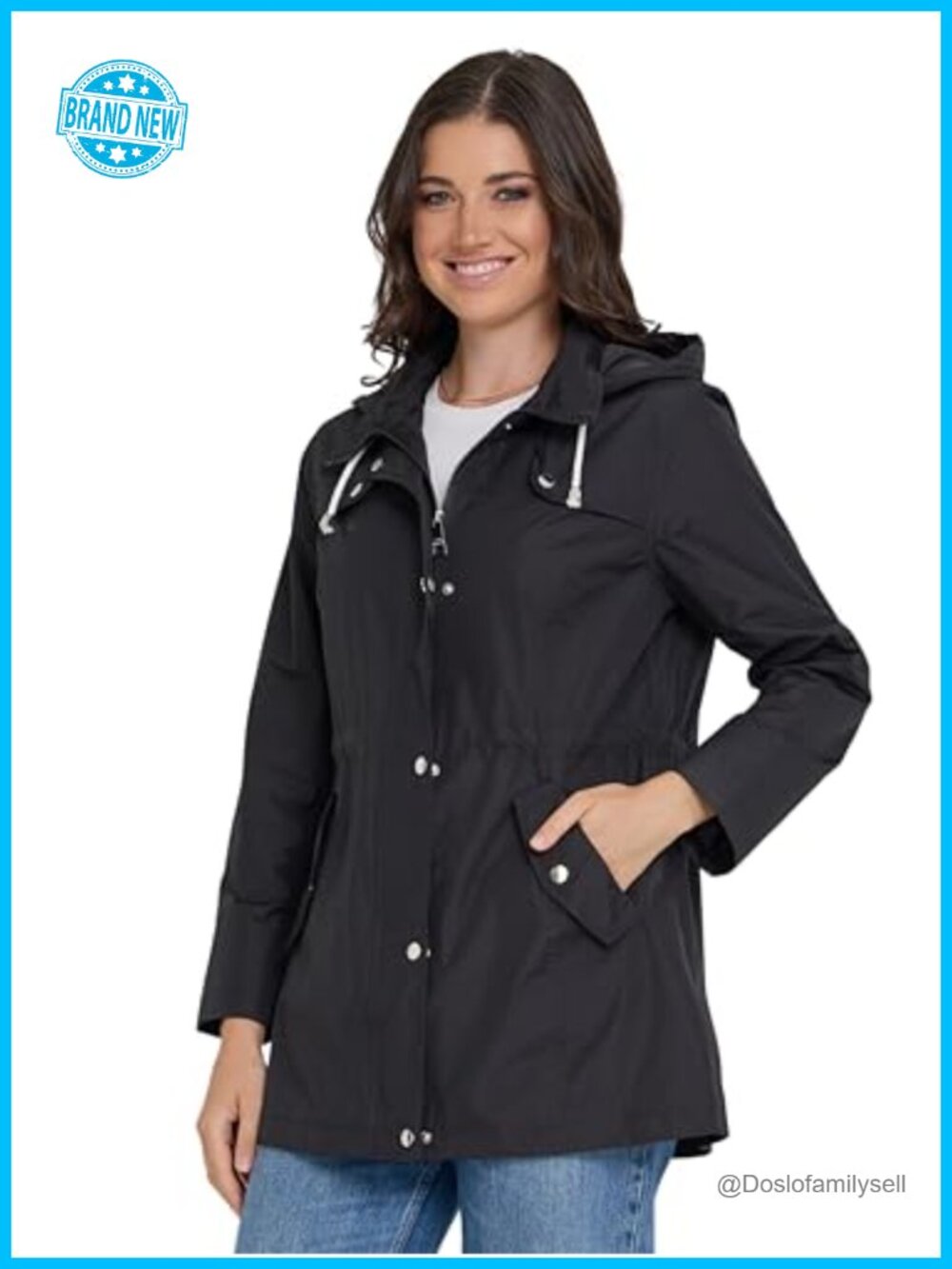 Waterproof Hooded Anorak Rain Jacket Windbreaker Packable Travel Coat